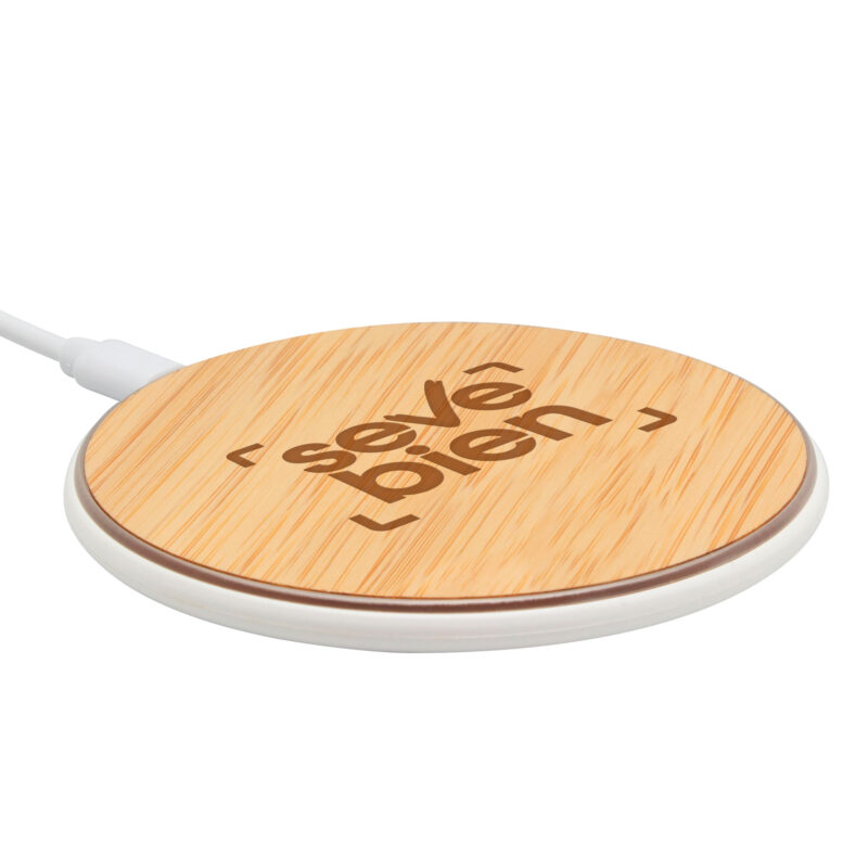 Cargador Inalámbrico 10W Bambú