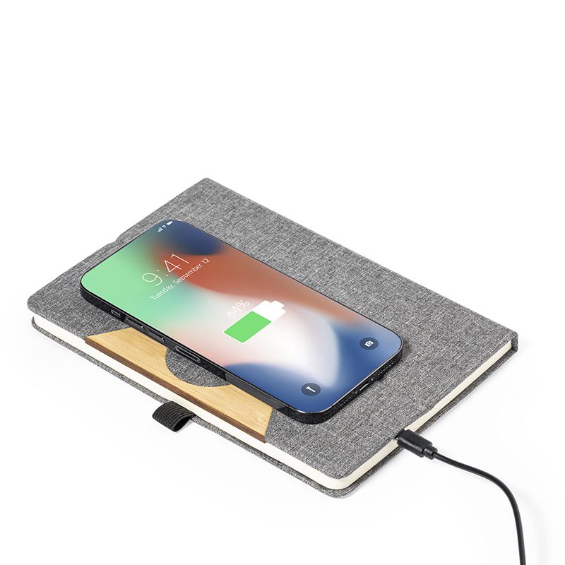 Cuaderno 14 x 21 Lineado Cargador 15W PET Reciclado