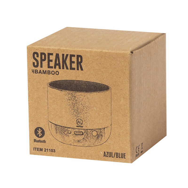 Parlante Bluetooth Aluminio Reciclado Bambú