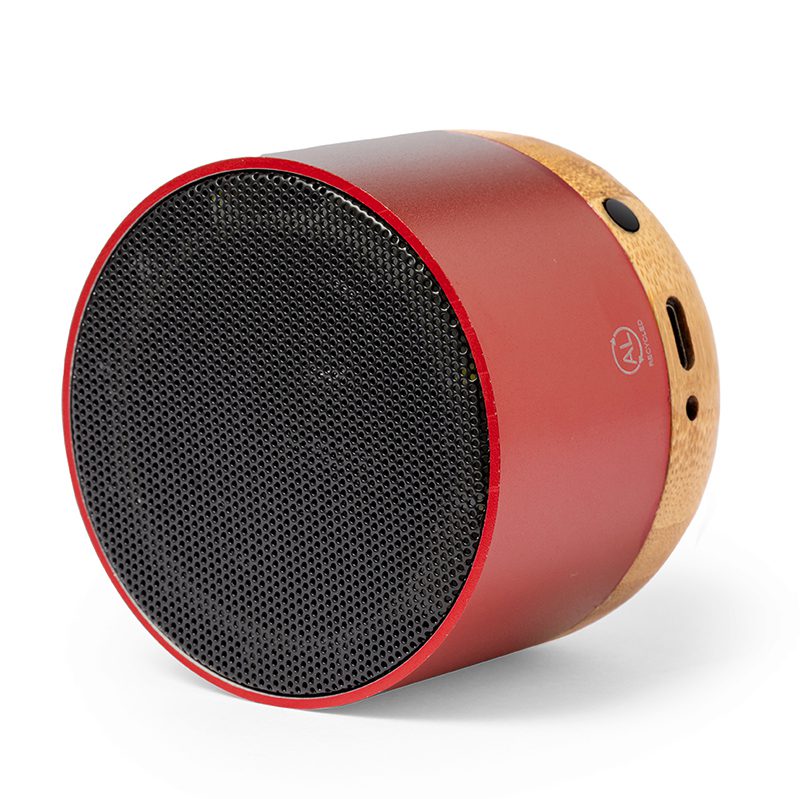 Parlante Bluetooth Aluminio Reciclado Bambú