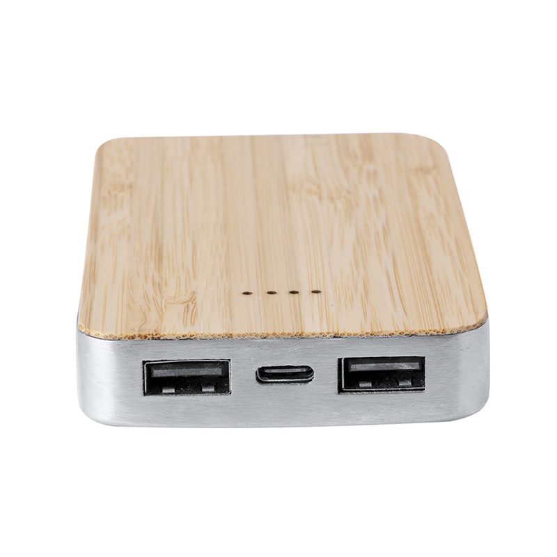 Power Bank 5000 mHz Aluminio Reciclado Bambú