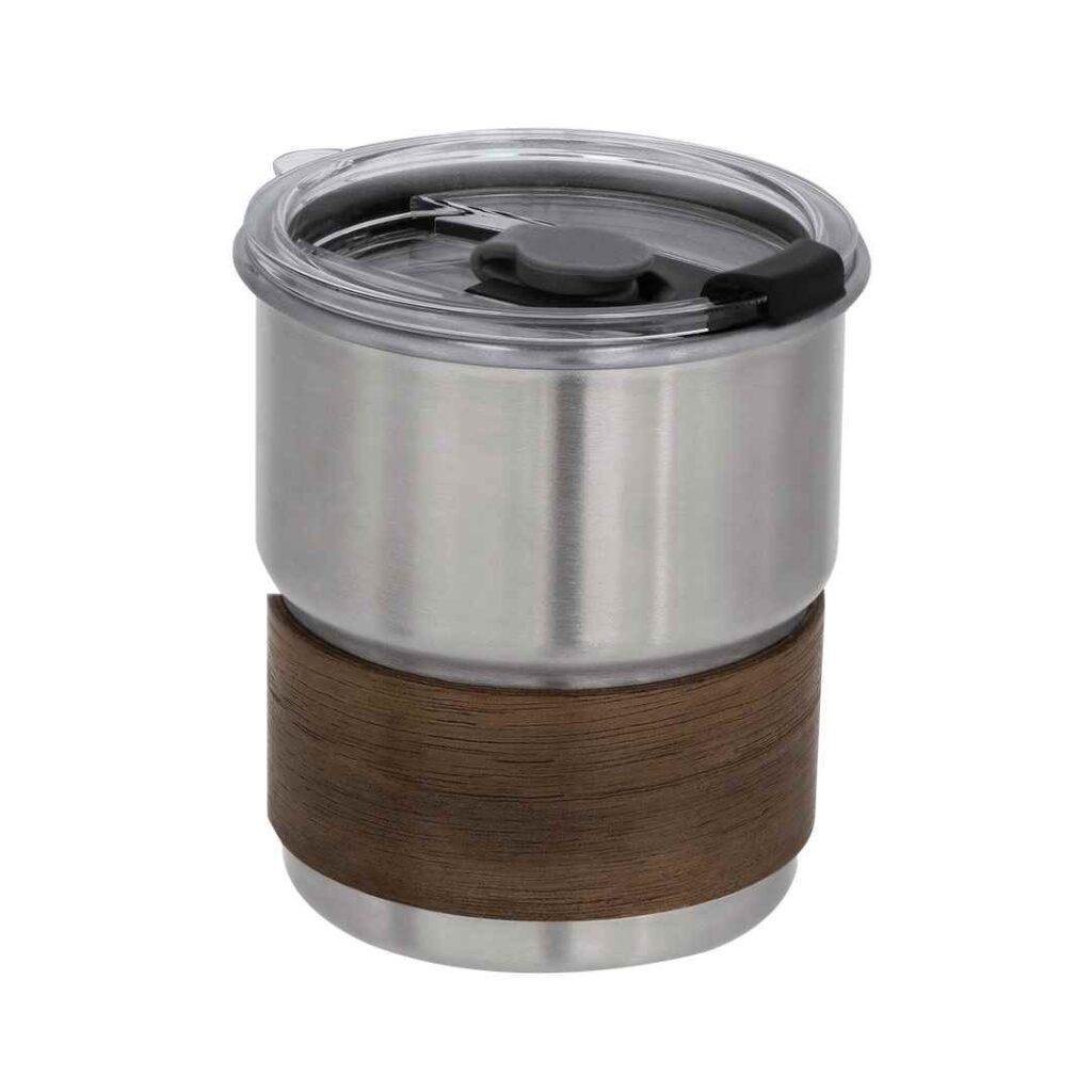 Vaso Acero Madera 250 cc.
