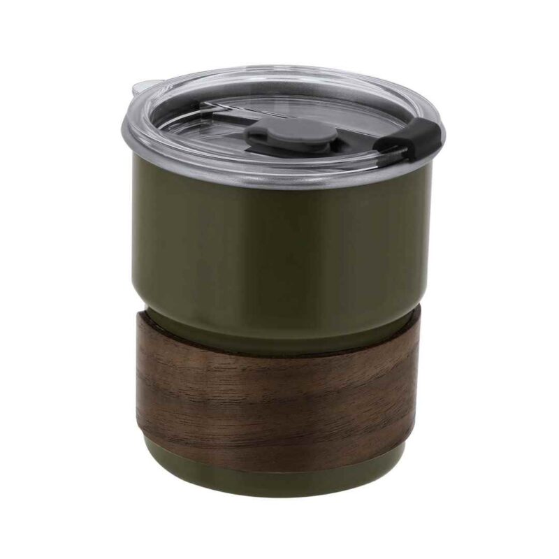 Mug Térmico Acero Madera 300 cc.