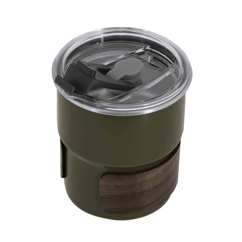 Mug Térmico Acero Madera 300 cc.
