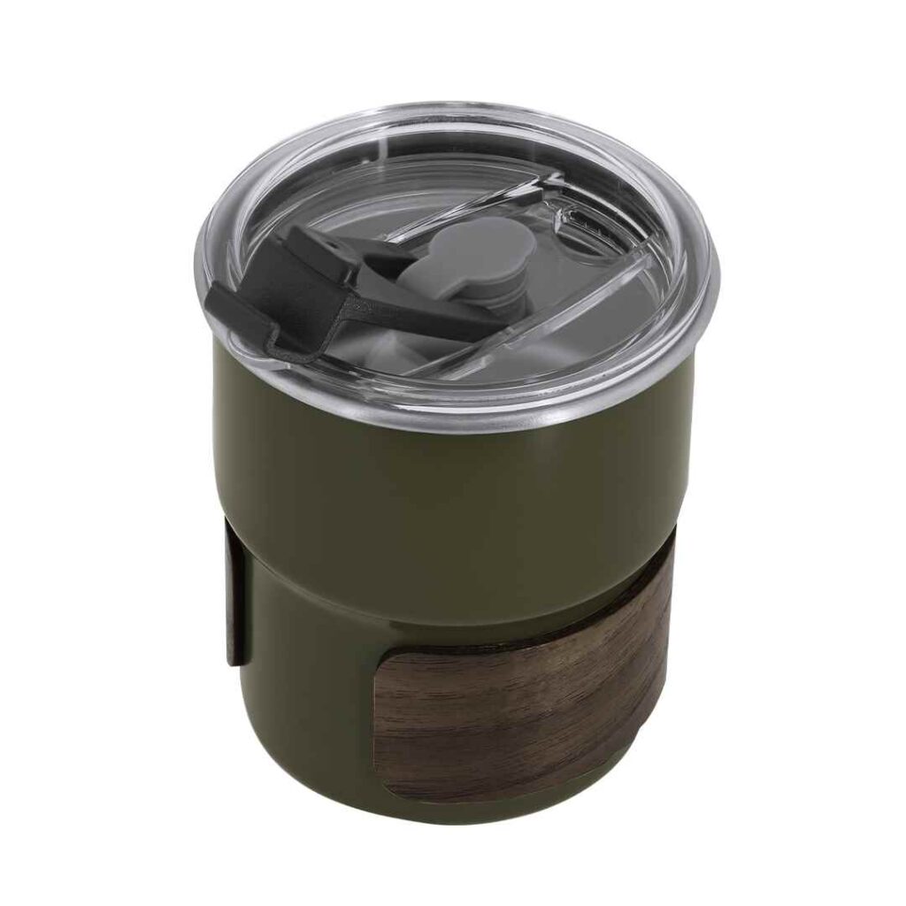 Vaso Acero Madera 250 cc.