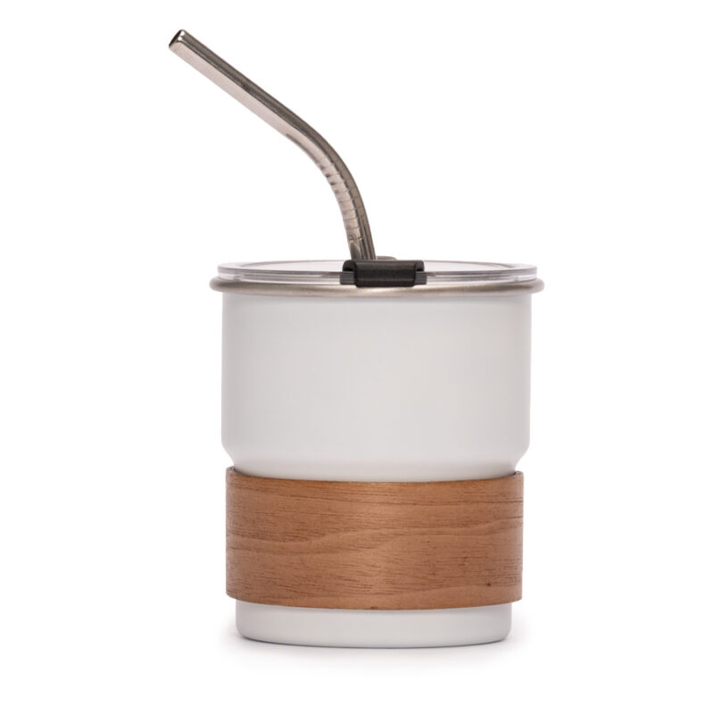 Mug Térmico Acero Madera 300 cc.