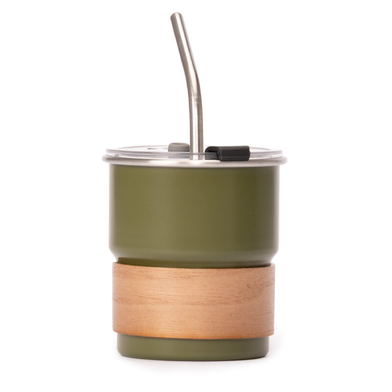 Mug Térmico Acero Madera 300 cc.