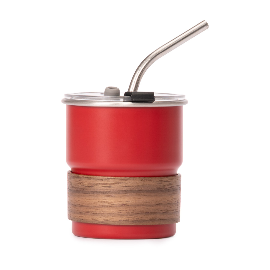Mug Térmico Acero Madera 300 cc.