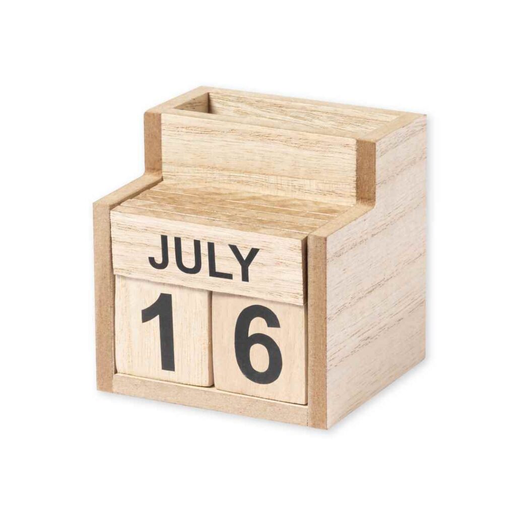 Lapicero Madera Calendario Perpetuo