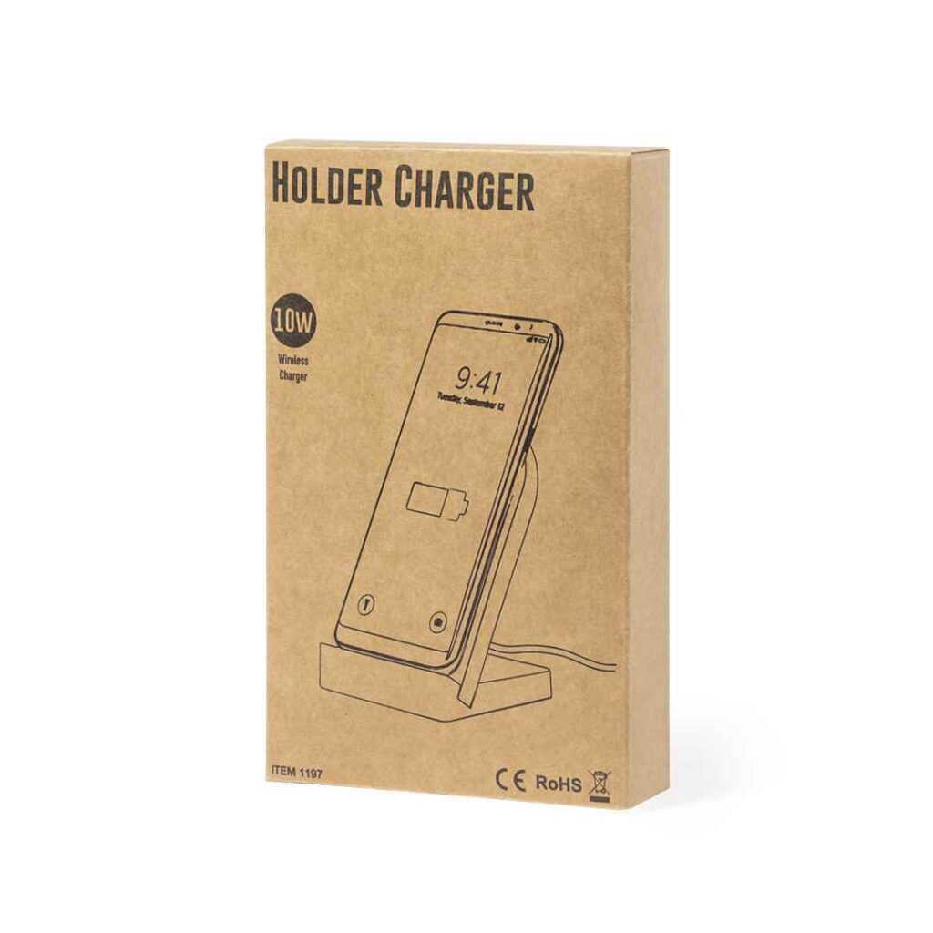 Cargador Inalámbrico 10W Ácido PoliLáctico Bambú