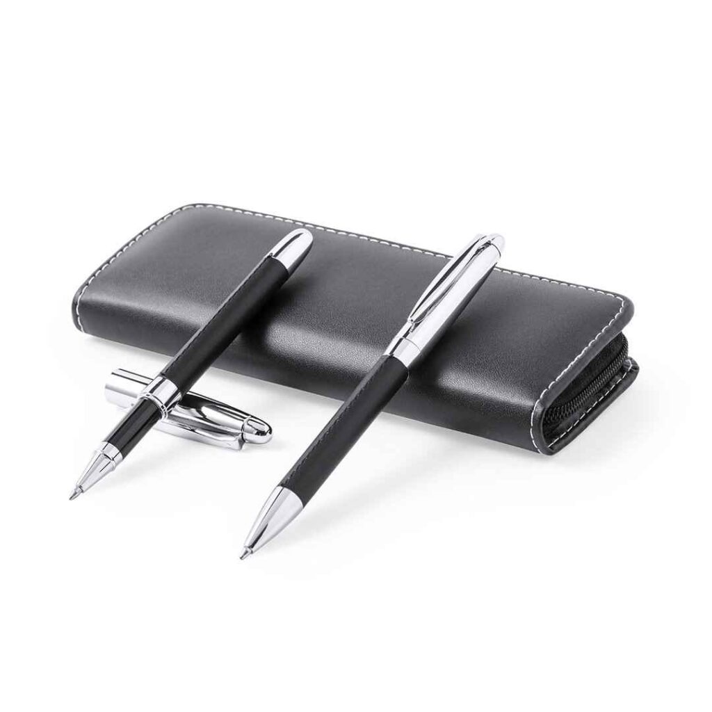 Set Bolígrafo Roller Ecocuero