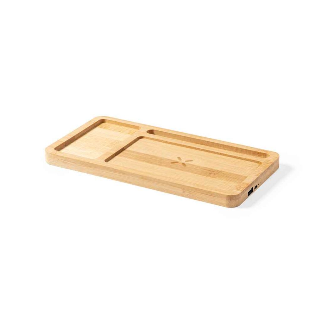 Organizador Cargador 15W Bambú