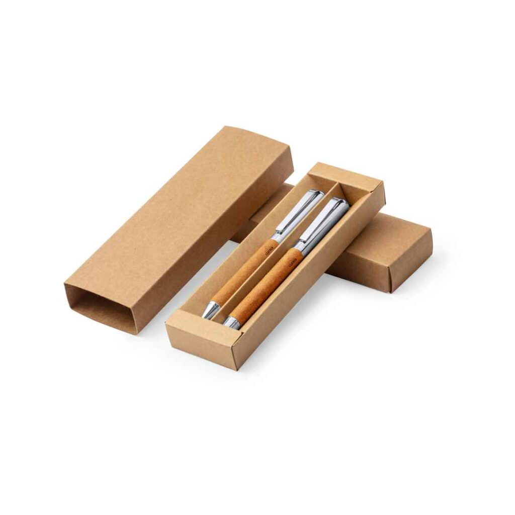 Set Bolígrafo Roller Cuero Reciclado