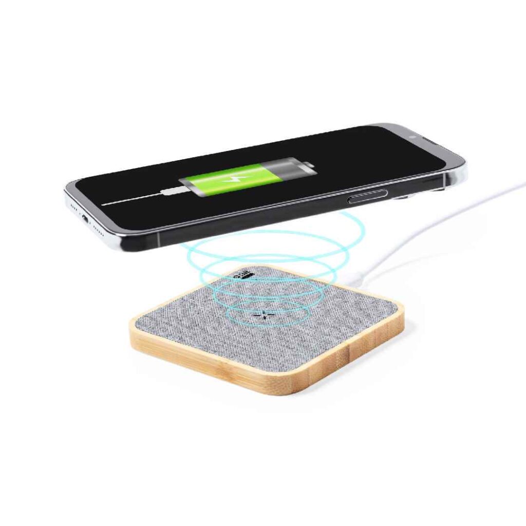 Cargador Inalámbrico 15W PET Reciclado Bambú 