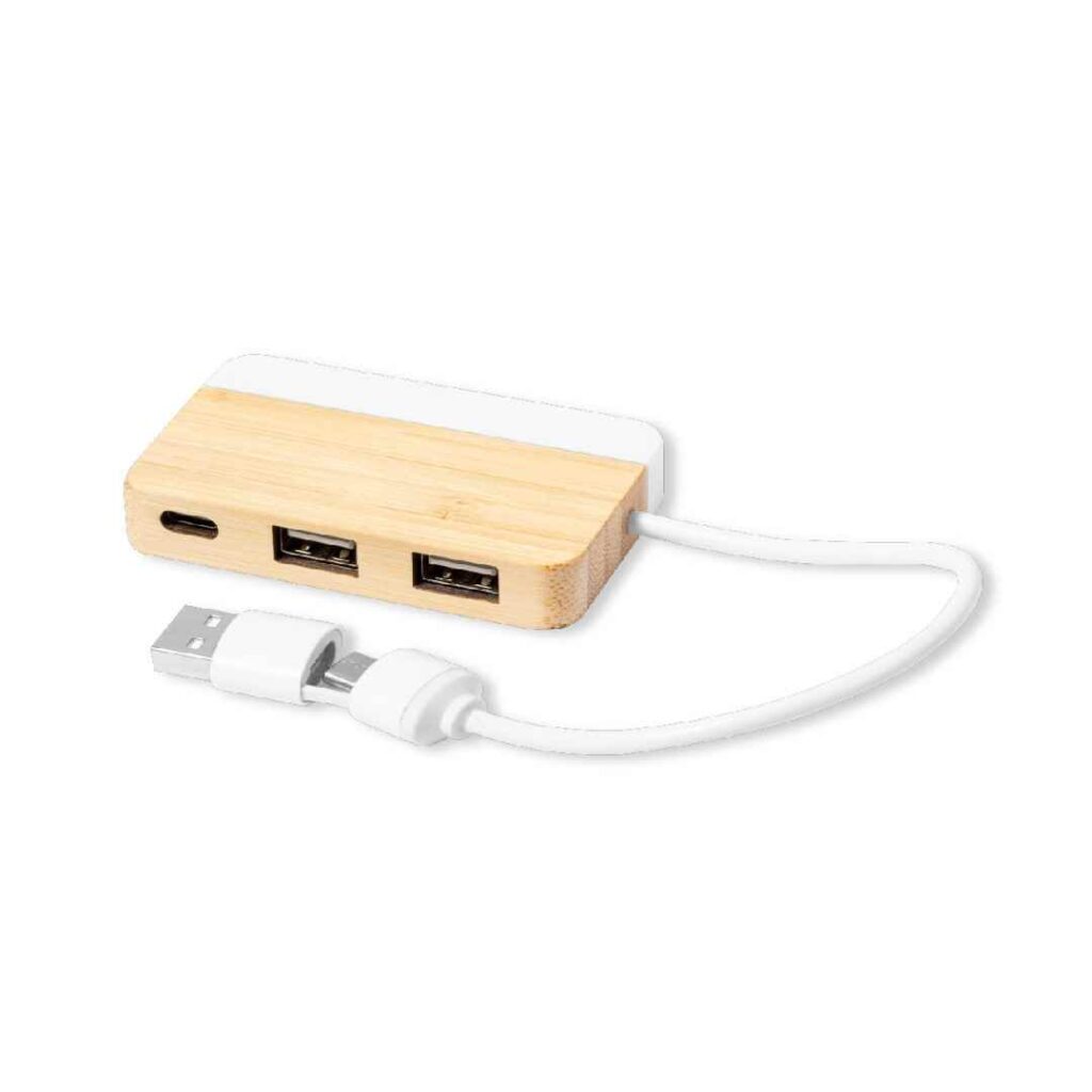 Puerto USB Bambú Mármol