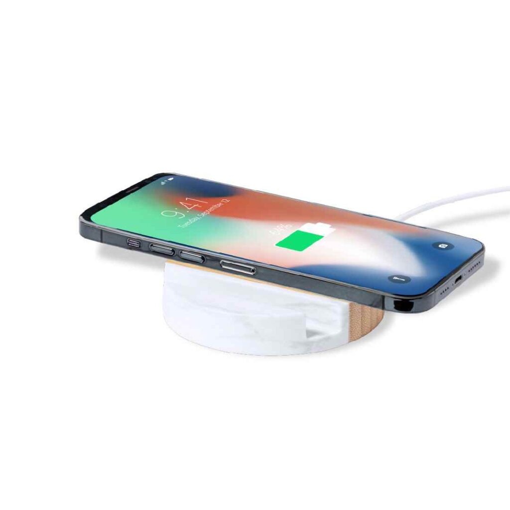 Cargador Inalámbrico 15W Mármol Bambú