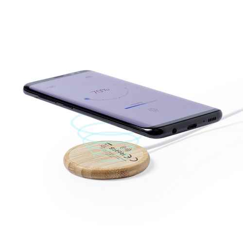 Cargador Inalámbrico 10W Bambú