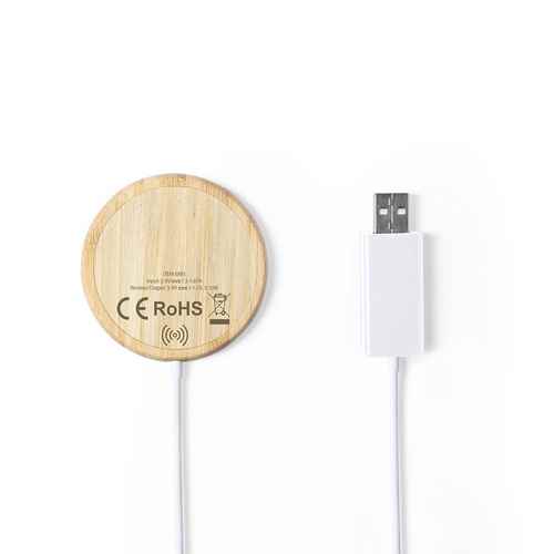 Cargador Inalámbrico 10W Bambú