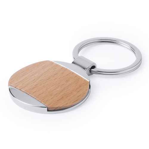 Llavero Circular Bambú Metal