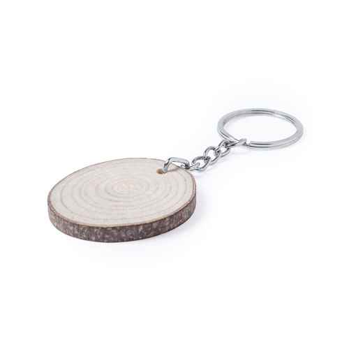 Llavero Circular Madera Haya