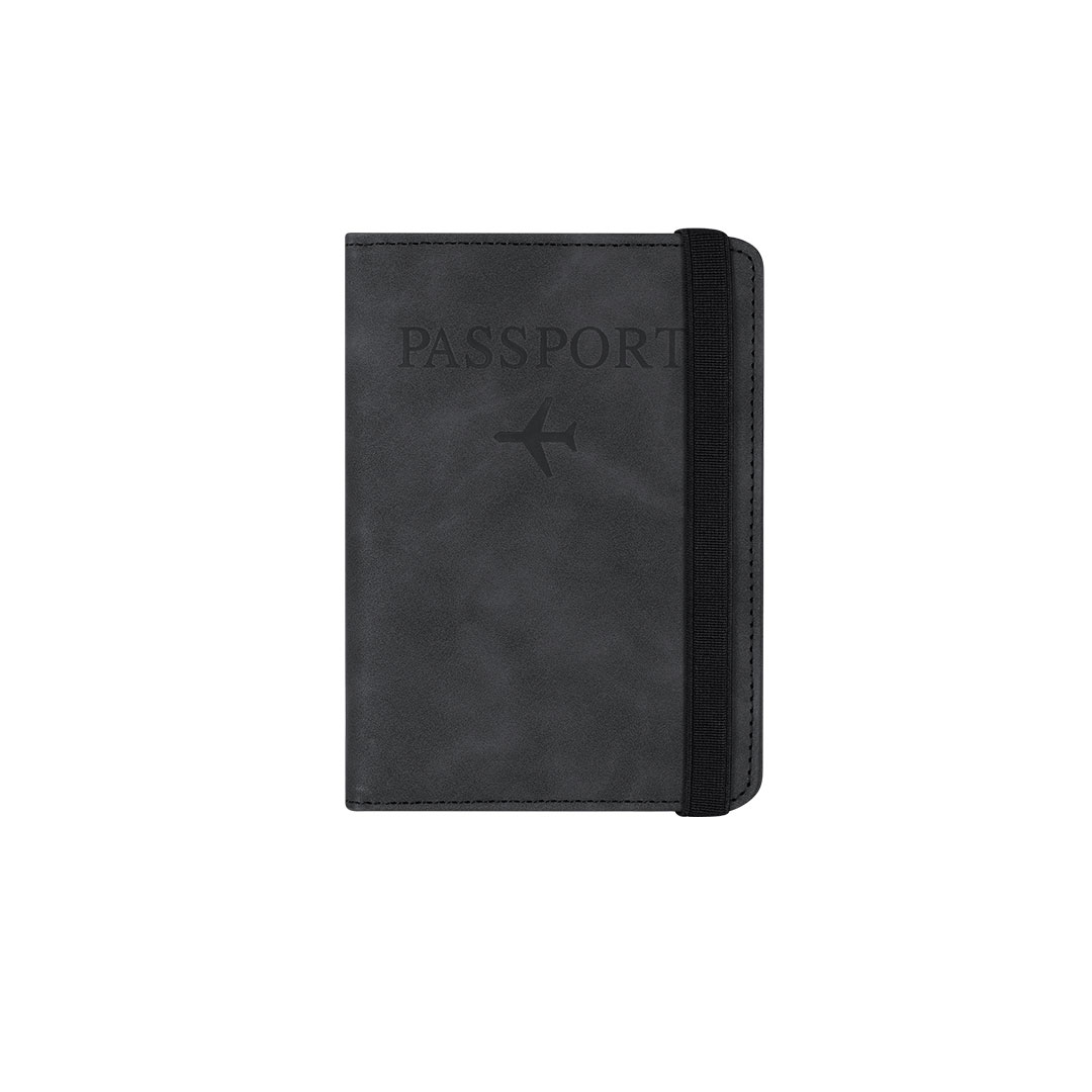 Porta Pasaporte RFID Símil Cuero