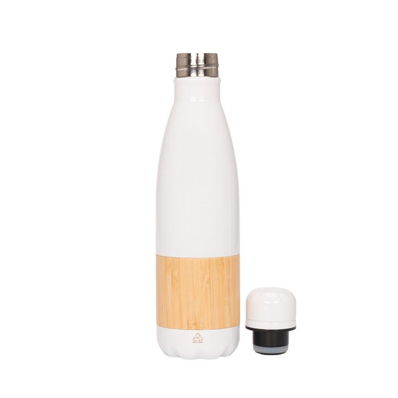 Botella Acero Inoxidable Bambú 500 cc.
