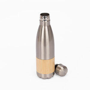 Botella Acero Inoxidable Bambú 500 cc.