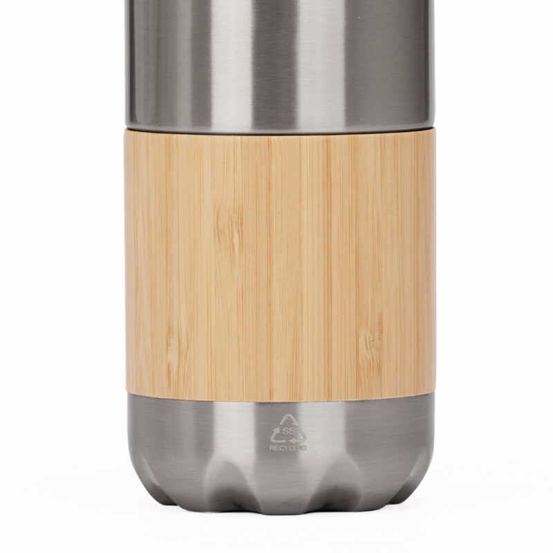 Botella Acero Inoxidable Bambú 500 cc.