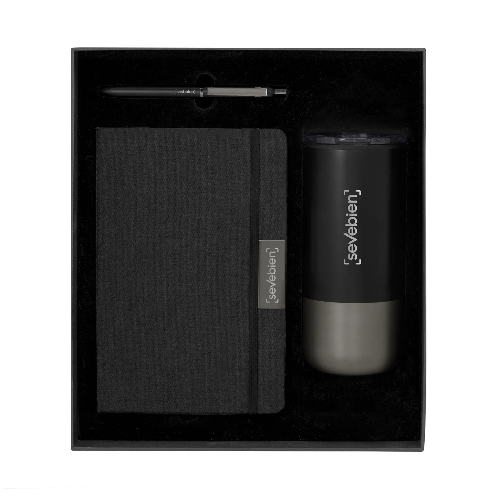 Welcome Pack Libreta, Mug y Bolígrafo Negro Personalizado