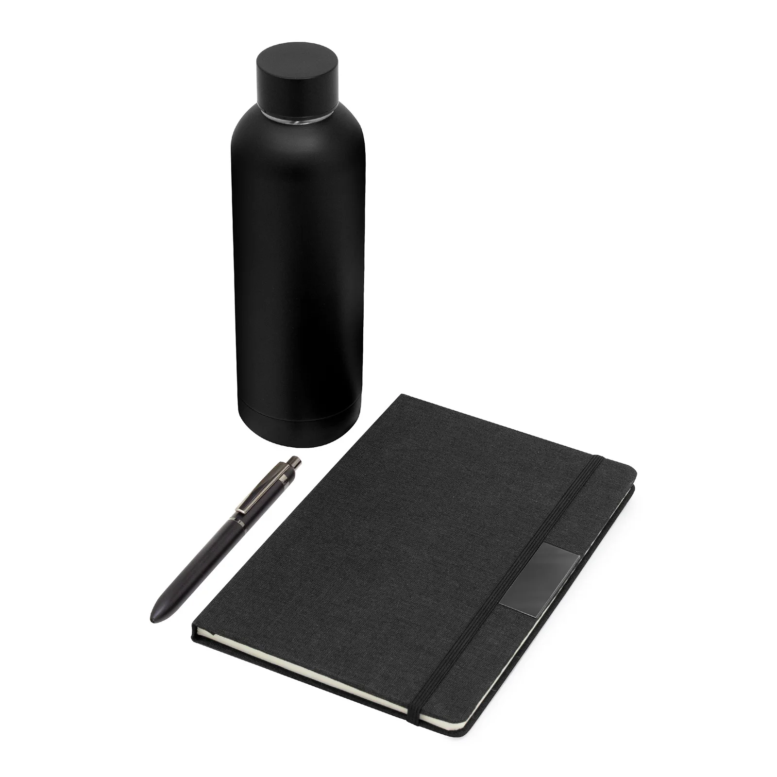 Set Corporativo Botella Térmica, Libreta RPET y Bolígrafo Metálico