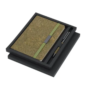 Set Corporativo Libreta Fibra de Té y Bolígrafo Reciclado