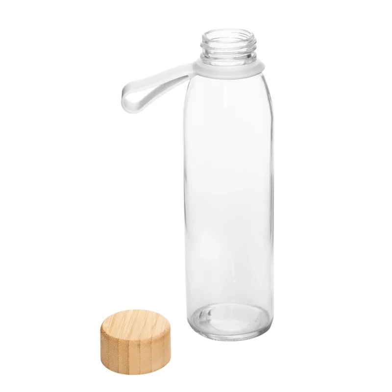 Botella Vidrio con tapa de bambú