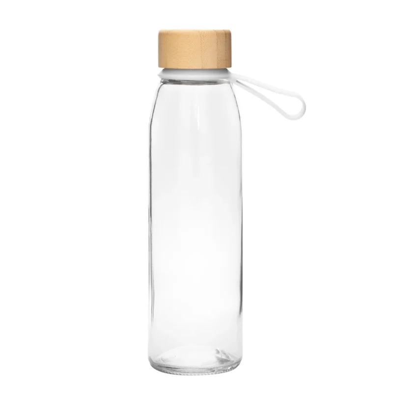 Botella Vidrio con tapa de bambú