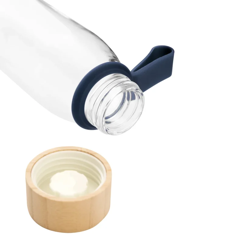 Botella Vidrio con tapa de bambú