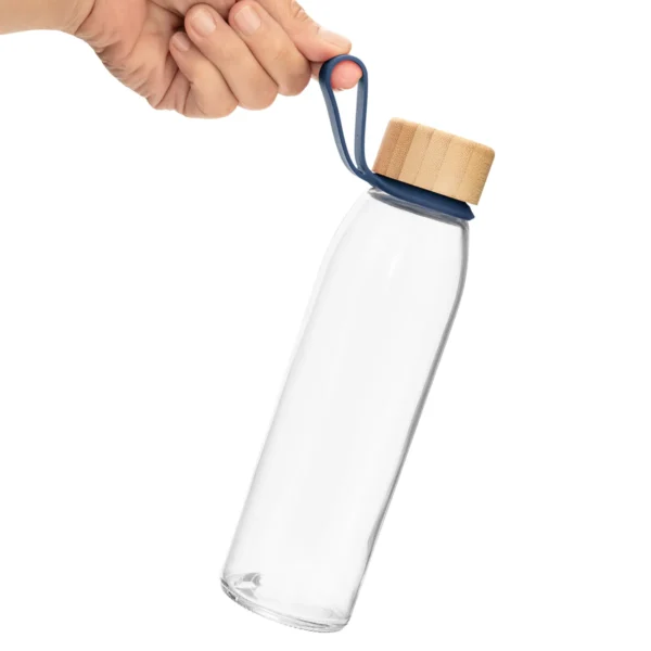 Botella Vidrio con tapa de bambú