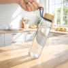 Botella Vidrio con tapa de bambú