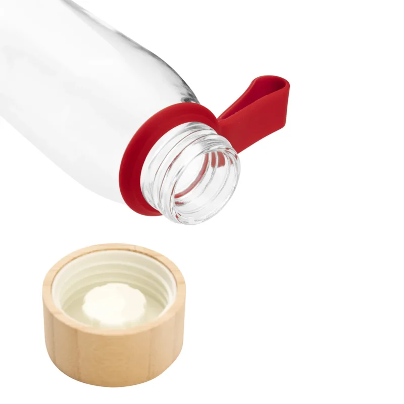 Botella Vidrio con tapa de bambú