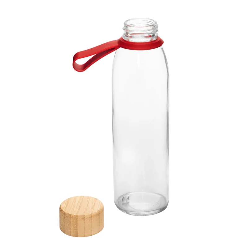 Botella Vidrio con tapa de bambú