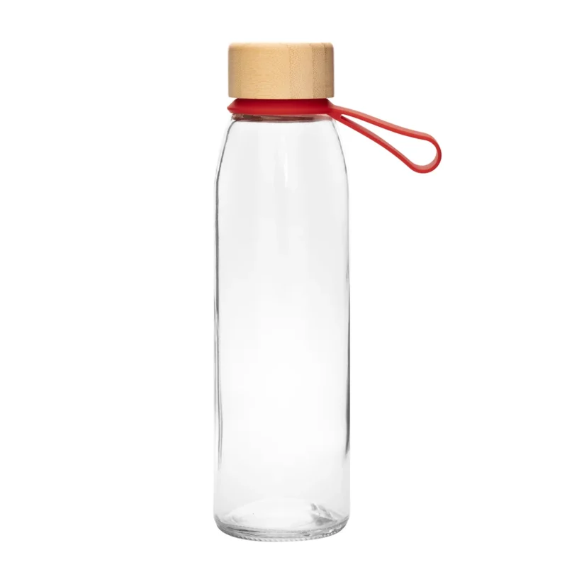 Botella Vidrio con tapa de bambú