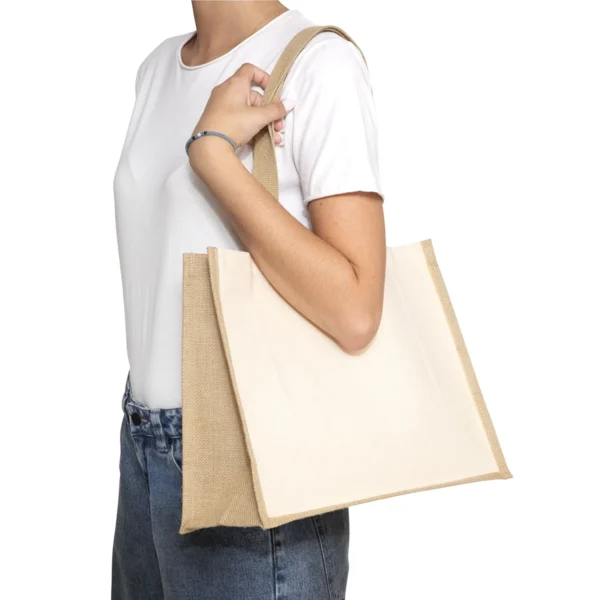 Bolsa Algodón Canva y Yute 39 x 31 x 16 / 330grs.